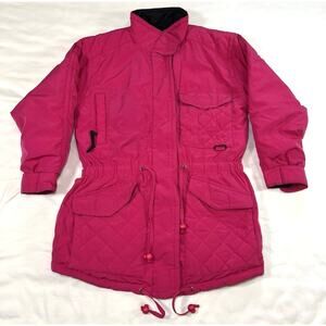 Eddie Bauer Signature Coat Womens Petite Size S Pink Goose Down Parka Vintage